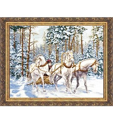 Лот: 4846592. Фото: 1. Русская тройка. Набор для вышивки... Вышивание