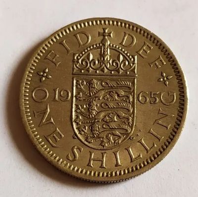 Лот: 25192707. Фото: 1. Великобритания 1 шиллинг 1965... Великобритания и острова