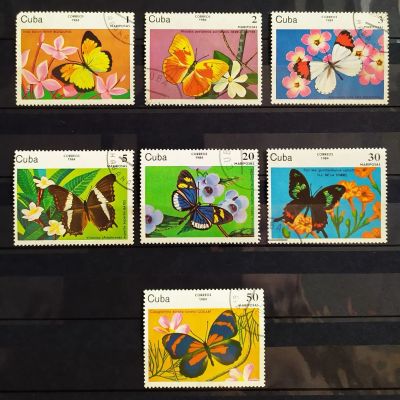 Лот: 25899474. Фото: 1. Куба 1984 Бабочки Михель 2821-2827... Марки