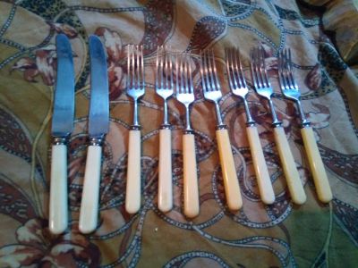 Лот: 19919432. Фото: 1. Ножи и вилки из нержавеющей стали... Столовые приборы, ножи