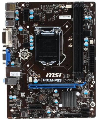 Лот: 8429885. Фото: 1. Материнская плата MSI H81M-P33. Материнские платы