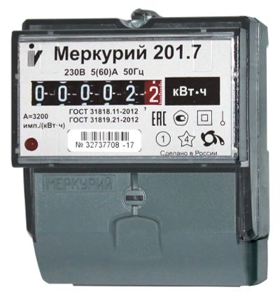 Лот: 22989837. Фото: 1. 1ф Меркурий 201.7 5(60)А; кл.т... Счётчики электроэнергии