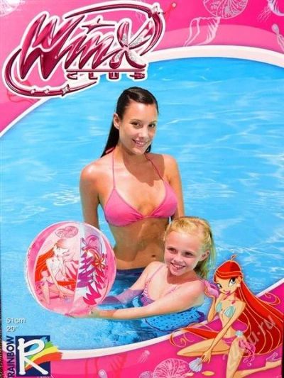 Лот: 1998953. Фото: 1. Мяч надувной пляжный Winx (феи... Игрушки для купания