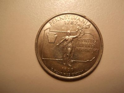 Лот: 5483328. Фото: 1. 25 центов США (квотер). Штат Пенсильвания... Америка