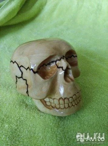 Лот: 9421491. Фото: 1. череп дерево. Фигурки, статуэтки