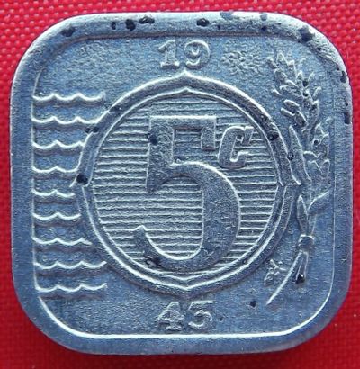 Лот: 3864790. Фото: 1. (№3305/LF) 5 центов 1943 (Нидерланды... Европа