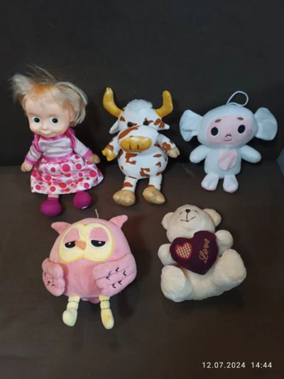 Лот: 23268662. Фото: 1. 5 мягких игрушек одним лотом. Другое (игрушки)