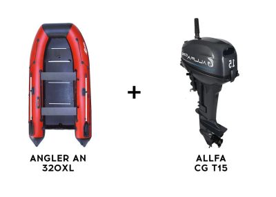 Лот: 25656145. Фото: 1. Лодка ПВХ ANGLER AN 320XL + 2х-тактный... Лодки и катера