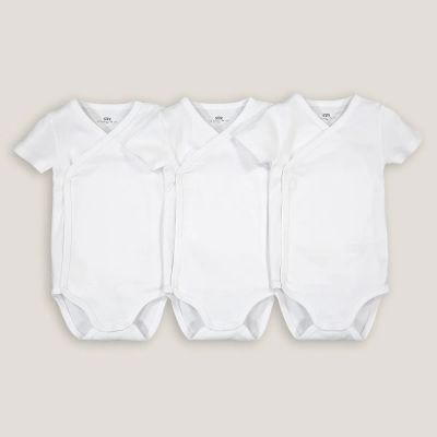 Лот: 24232137. Фото: 1. Комплект из 3 белых боди LaRedoute. Ползунки, распашонки, слипы