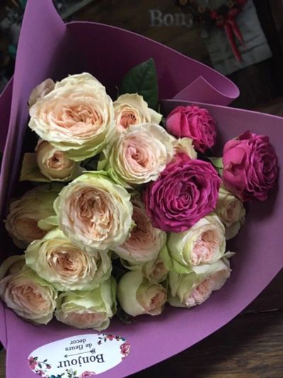 Лот: 12579458. Фото: 1. Букет Розы пионовидные кустовые... Свежие цветы