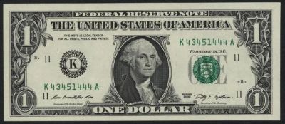 Лот: 4593198. Фото: 1. США 1 доллар 2009 пресс, номер... Америка