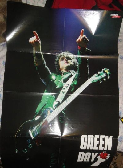 Лот: 6721734. Фото: 1. постер плакат Green Day. Наклейки, карточки, вкладыши