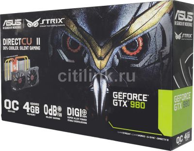 Лот: 9866749. Фото: 1. Видеокарта Asus GTX 980 OC (STRIX-GTX980-DC20C-4GD5... Видеокарты