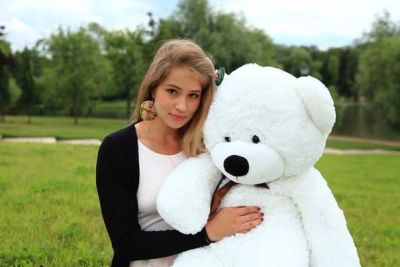 Лот: 3068014. Фото: 1. Плюшевый медведь белый 140 см. Мягкие