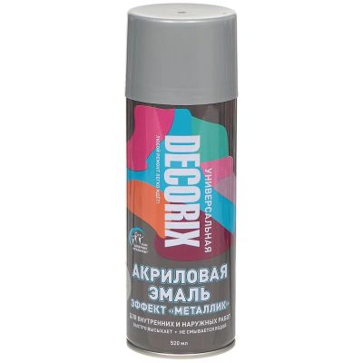 Лот: 24120564. Фото: 1. Эмаль аэрозольная, Decorix, Металлик... Краски, лаки, растворитель