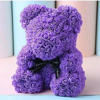 Лот: 12722923. Фото: 1. Мишка из Роз🌹40см Фиолетовый. Букеты из конфет, игрушек
