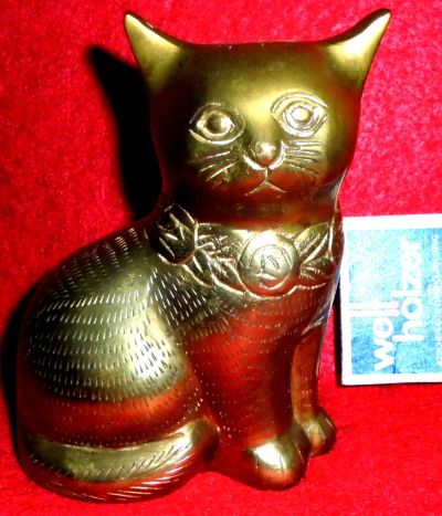 Лот: 16741799. Фото: 1. Антикварная большая фигурка Кошка... Фигурки, статуэтки