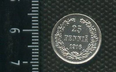 Лот: 14555547. Фото: 1. (№ 3920 ) 25 пенни 1916 год,Финляндия... Россия до 1917 года