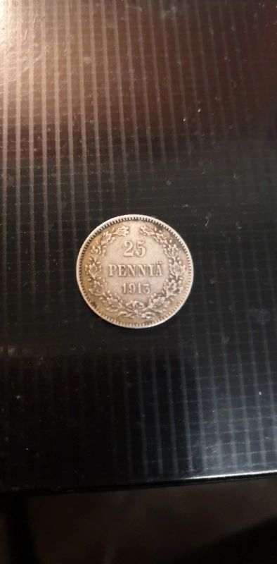 Лот: 15254399. Фото: 1. Серебренная Монета 25 Pennia 1913... Россия до 1917 года