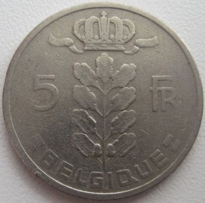 Лот: 3814531. Фото: 1. Бельгия 5 франков 1949-78. Европа