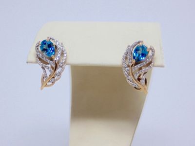 Лот: 15330115. Фото: 1. ЗОЛОТЫЕ СЕРЬГИ 3,79 ГРАММ. Серьги, каффы