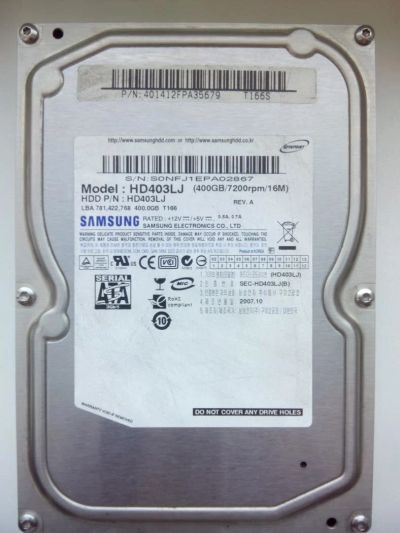Лот: 10534877. Фото: 1. Жёсткий диск 400 гб. Жёсткие диски (HDD)