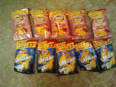 Лот: 2164511. Фото: 1. 5 огромных пачек lays со вкусом... Другое (домашний быт)