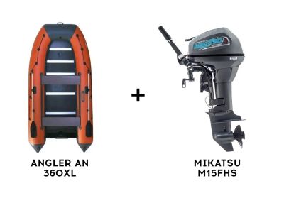 Лот: 25656207. Фото: 1. Лодка ПВХ ANGLER AN 360XL + 2х-тактный... Лодки и катера