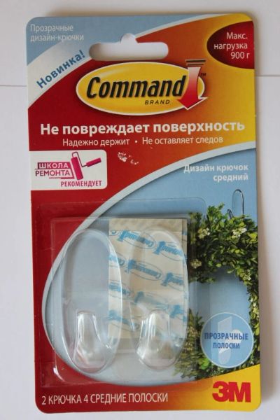 Лот: 7117420. Фото: 1. 17091 CLR Легкоудаляемый прозрачный... Крючки, вешалки