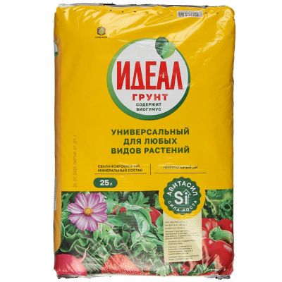 Лот: 25726322. Фото: 1. Грунт универсальный, 25 л, Идеал. Грунты, удобрения