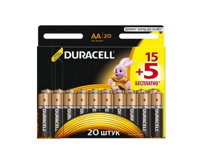 Лот: 19823511. Фото: 1. Батарейка DURACELL LR06/(2x10... Батарейки, аккумуляторы, элементы питания