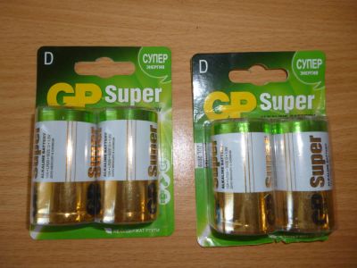 Лот: 4210388. Фото: 1. Батарейки GP super D (4 штуки... Батарейки, аккумуляторы, элементы питания