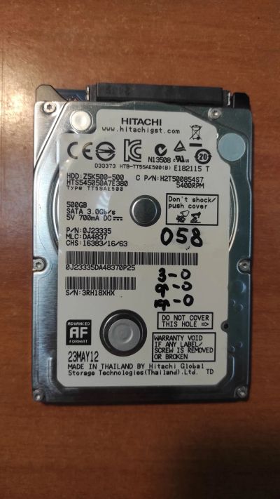 Лот: 21138357. Фото: 1. Жесткий диск Hitachi Z5K500-500... Жёсткие диски (HDD)