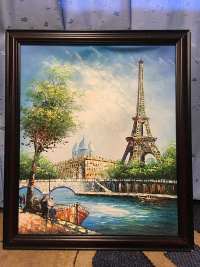 Лот: 11549172. Фото: 1. Картина "Париж", холст, масло. Произведения