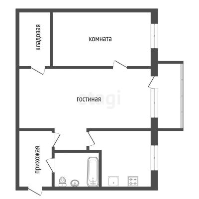 Лот: 25290255. Фото: 1. 2-комн. квартира , посёлок городского... Квартиры, студии