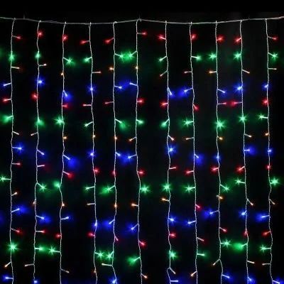 Лот: 16903223. Фото: 1. Гирлянда Занавес (дождь) 100 LED... Гирлянды, шарики, новогодние аксессуары