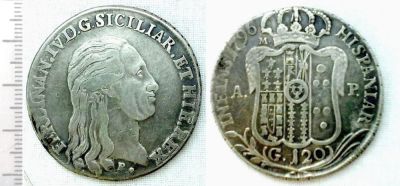 Лот: 8272884. Фото: 1. Италия (Сицилия). 120 гран 1796... Европа
