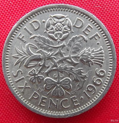 Лот: 2576961. Фото: 1. (№2154-9/LF) 6 пенсов 1966 (Англия... Великобритания и острова