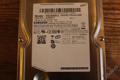 Лот: 2241214. Фото: 1. Жесткий диск Samsung HD200HJ. Жёсткие диски (HDD)