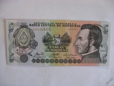 Лот: 6368007. Фото: 1. Гондурас, 5 лемпира 2006 года... Америка