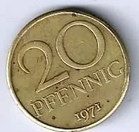 Лот: 16716771. Фото: 1. 20 пфеннигов 1971 год . Германия... Германия и Австрия