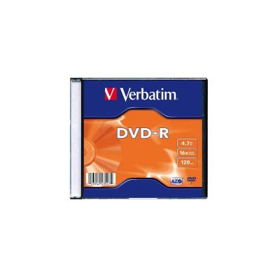 Лот: 20683365. Фото: 1. Диск DVD-R 1шт Verbatim 4.7 16... Другое (носители информации)