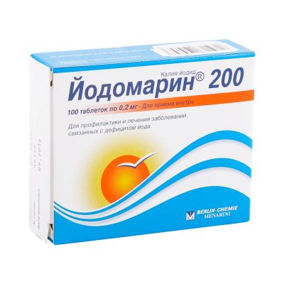 Лот: 23987488. Фото: 1. Йодомарин таб. 0,2мг №100. Спортивное питание, витамины