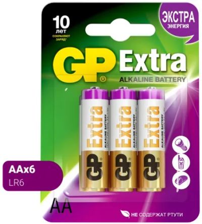 Лот: 24552785. Фото: 1. Батарейки GP Extra Alkaline, АА... Батарейки, аккумуляторы, элементы питания
