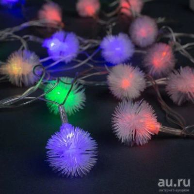 Лот: 18208383. Фото: 1. Гирлянда "Ежики" 20LED, разноцв... Гирлянды, шарики, новогодние аксессуары
