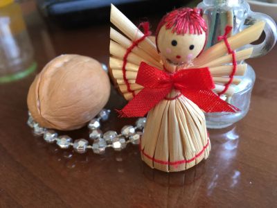 Лот: 19563988. Фото: 1. Ангел из соломки, можно на елку... Авторские куклы, игрушки, поделки