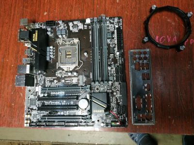 Лот: 16352865. Фото: 1. Мать + задняя планка 1151 intel... Материнские платы