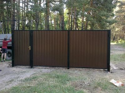 Лот: 9833859. Фото: 1. ворота профлист 4. Ворота, заборы, шлагбаумы