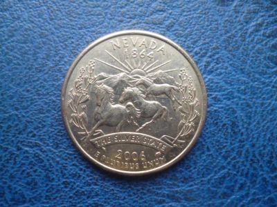 Лот: 11299365. Фото: 1. 25 центов 2006 года Штат Невада... Америка