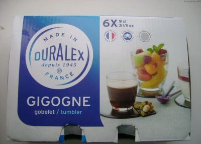 Лот: 6907066. Фото: 1. Набор фужеров Duralex стекло новые... Кружки, стаканы, бокалы